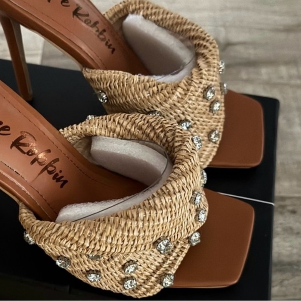 Women’s Rhinestone Raffia Twist Kandy Heels - Picture 4 of 6